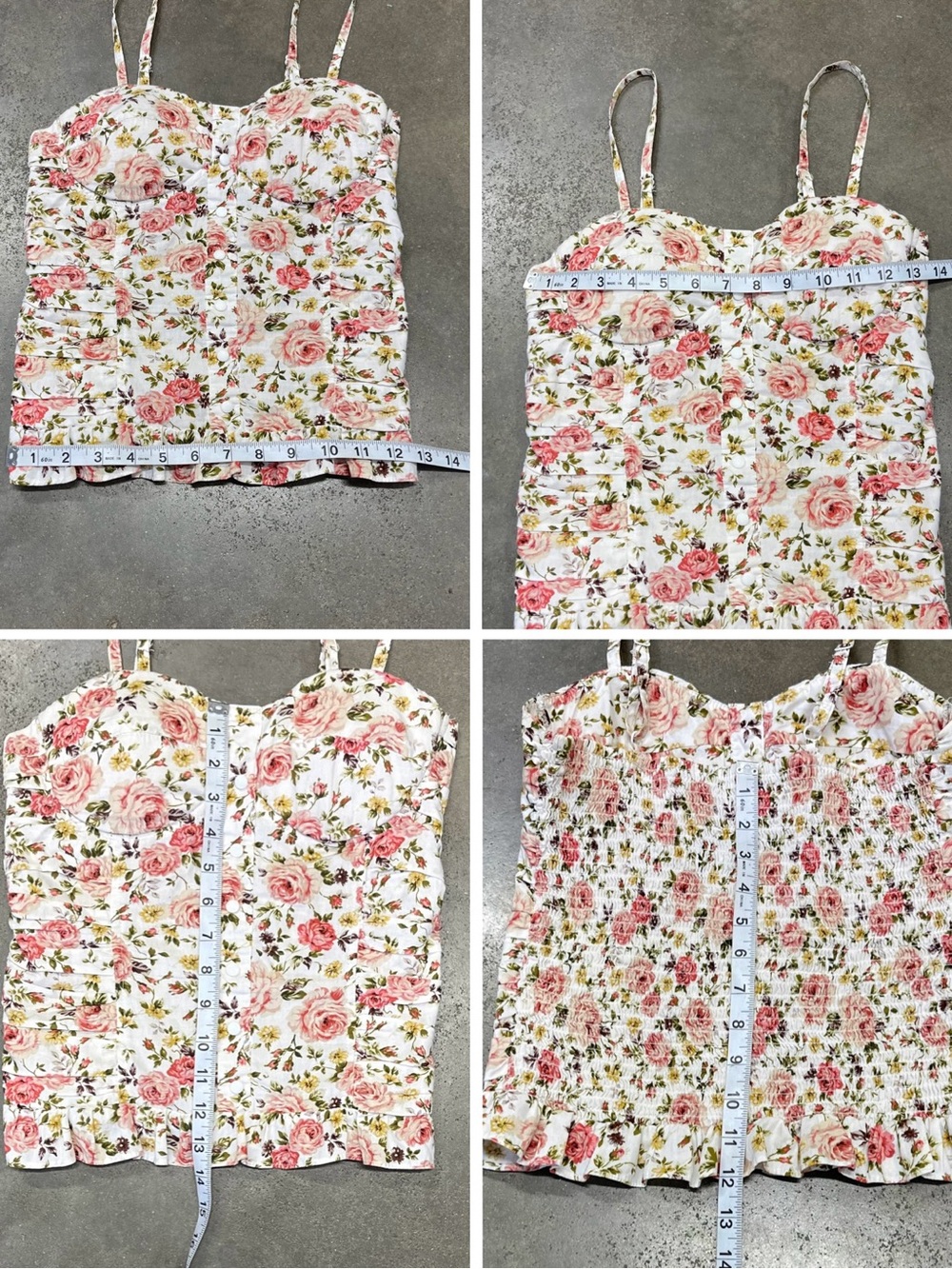 Poetry Floral Bustier Cami Ruched Coquette Cottagecore Y2K - Picture 8 of 8